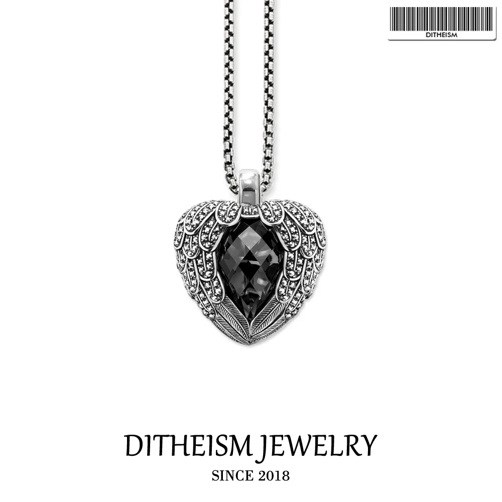 

Link Chain Necklace Winged Heart, 2018 New Fashion 925 Sterling Silver Jewelry European Romantic Gift For Men Women Boy Girls