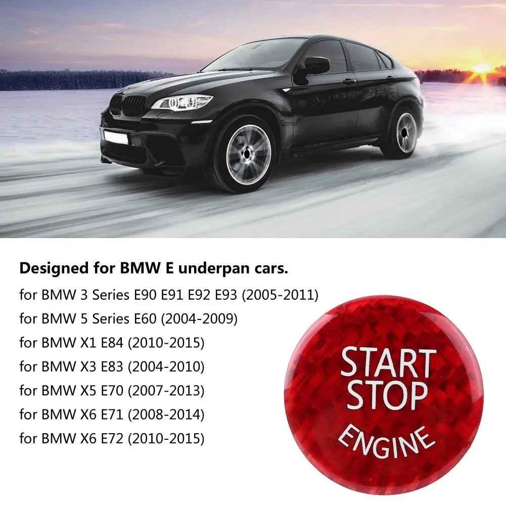 Наклейка на кнопку выключателя двигателя из углеродного волокна для BMW E Underpan