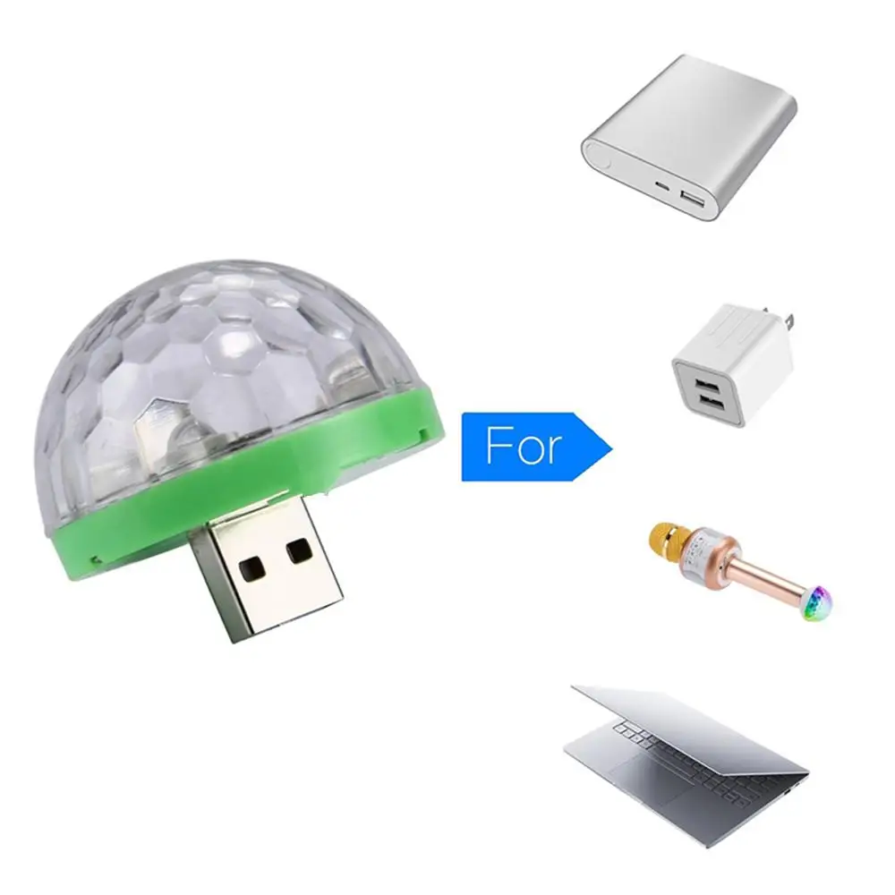 USB зарядка дискотека светодиодные лампы для вечеринок мини хрустальный
