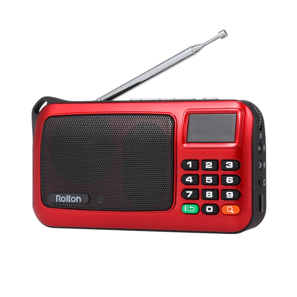 Портативный FM радиоприемник Rolton W405 музыкальный плеер радио TF карта USB