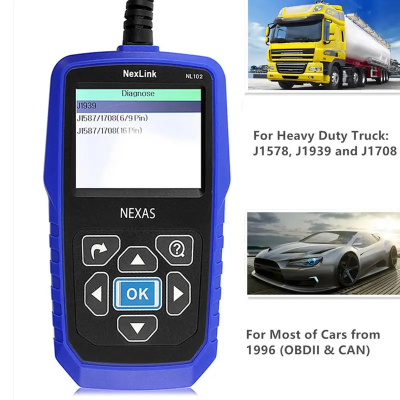 Новый автомобильный портативный диагностический сканер NEXAS NL102 OBD/EOBD для