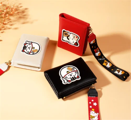 2019 Cute Cat Wallet Women Coin Bag Case Leather Simple Bifold Small Handbag Purse | Багаж и сумки
