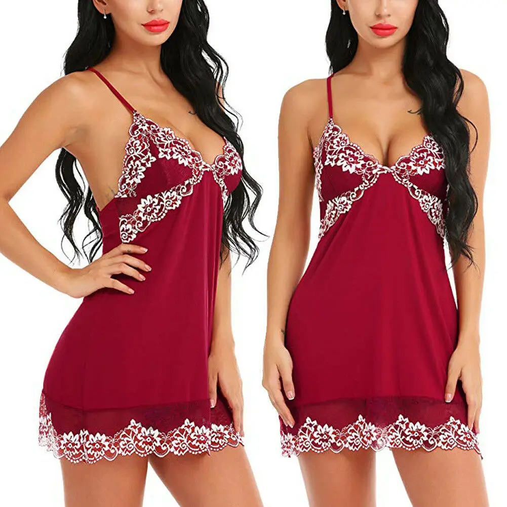 Новое женское сексуальное белье шелковое однотонное платье Babydoll ночная рубашка