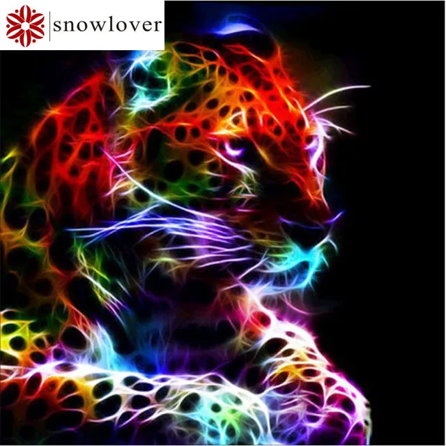 Snowlover полностью квадратная Алмазная картина 5D DIY крутая леопардовая Картина
