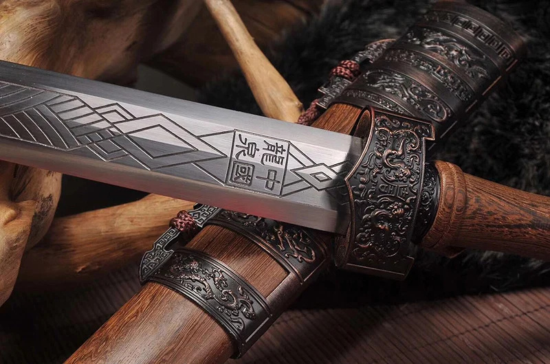 Китайский мини-меч Qin Dynasty прямое лезвие полностью ручная работа 1060