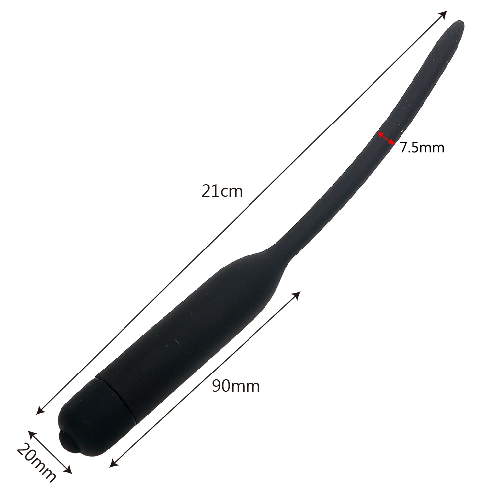 OLO Sex Sounds Catheters Urethral Plug 7.5 mm Vibrator dilators Penis Silicone Masturbator toys For men | Красота и здоровье
