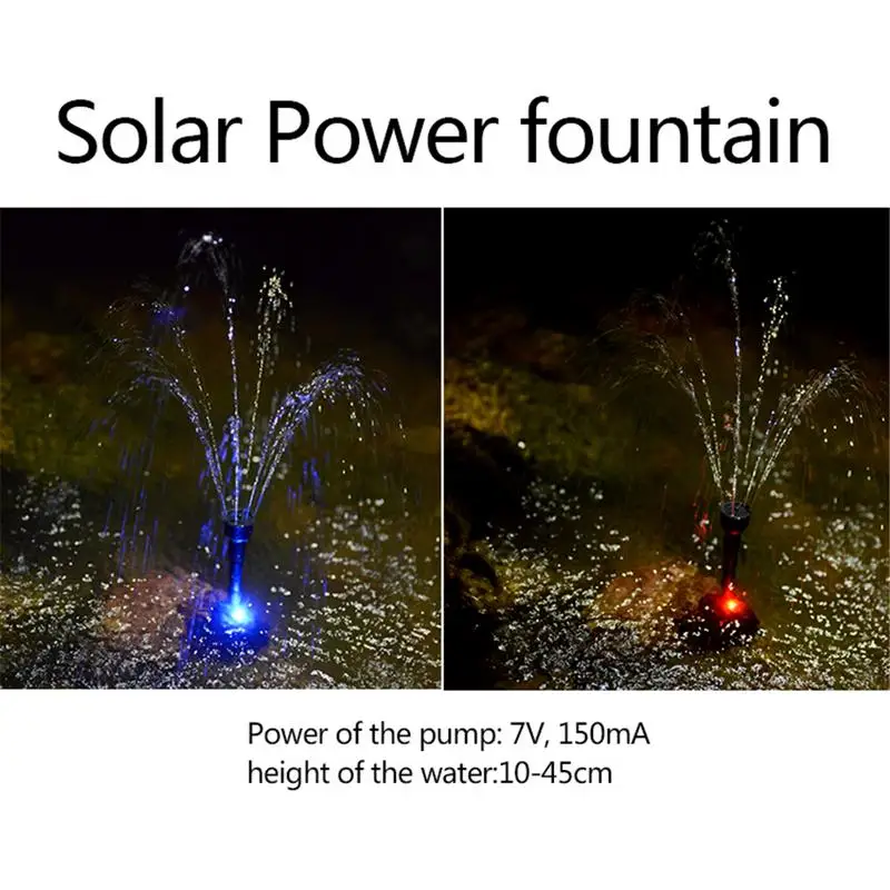 Цветной светодиодный солнечный фонтанный насос 2,4 Вт светодиодный наземный солнечный фонтан водонепроницаемый фонтан для пруда Солнечный аккумулятор цветной светодиодный светильник