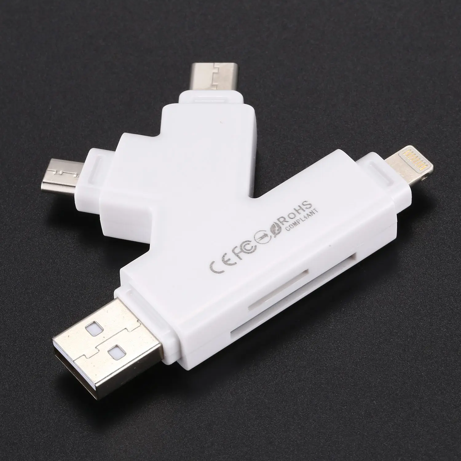 4 в 1 Micro Sd кард ридер с разъемом Lightning/Usb/Micro Usb/Тип C разъем для Iphone Ipad Android Тип