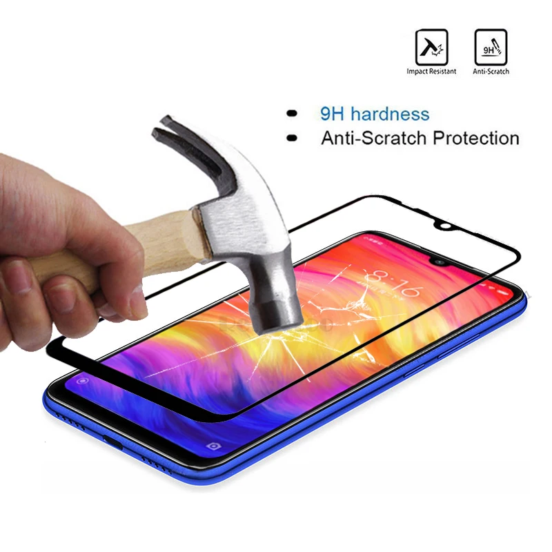 Полное покрытие закаленное стекло для Xiaomi redmi note 7 Защита экрана защитное на xiomi