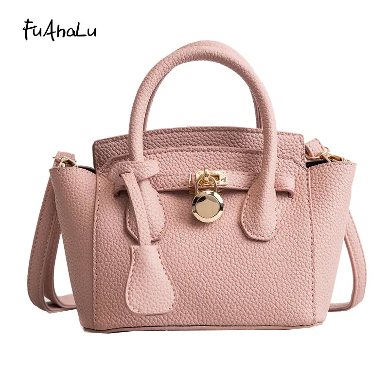 

FuAhaLu luxury handbags women bags designer women shoulder bag with lock fashion messenger bags crossbody bags for women