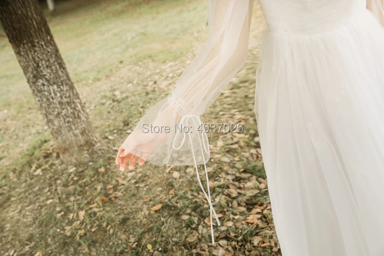 High Neck Tulle Outdoor Photography Bride Bohemian Chic Ancient Vintage Floor Length Ball Gown | Свадьбы и торжества