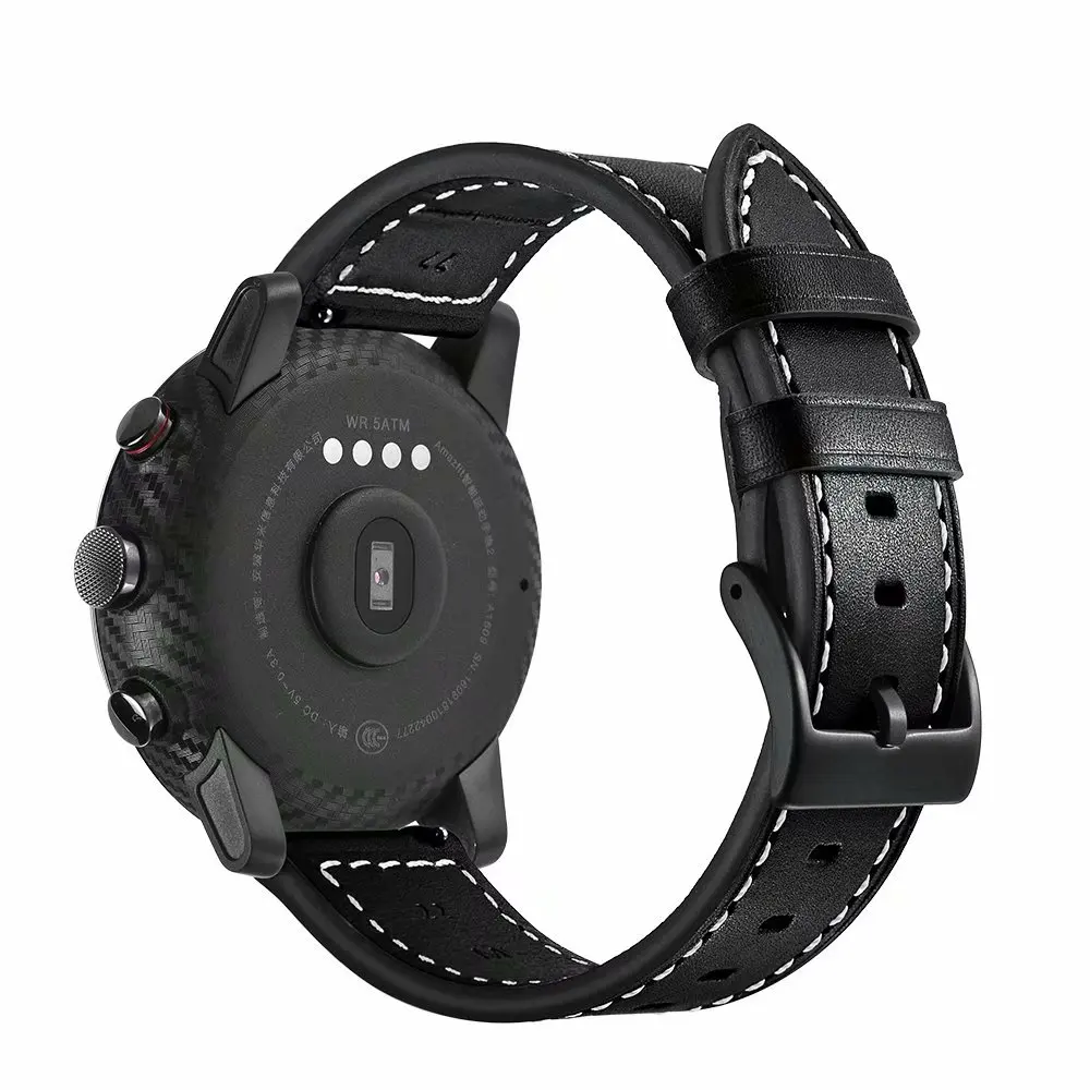 Ремешок для часов Xiaomi Huami Amazfit 2 1 Stratos Pace браслет из натуральной кожи Gear S3 Huawei Watch 2pro