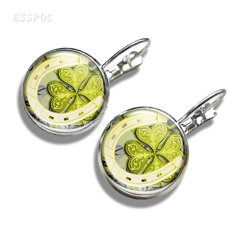 Модные сережки Крючки Shamrock с четырехлистным клевером для женщин и девочек