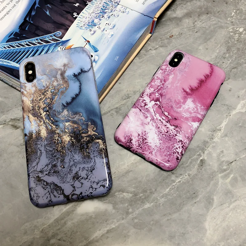 Модный мраморный текстурированный глянцевый чехол защитный для IPhone XR XS Max X 8 7 Plus 6
