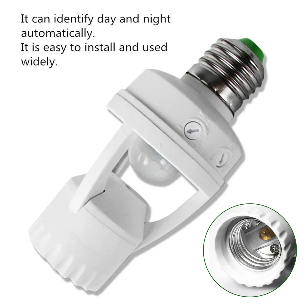 E27 PIR Sensor Lamp Holder 360 Degrees Induction Motion IR Infrared Human Socket LED Light Switch Base | Мебель
