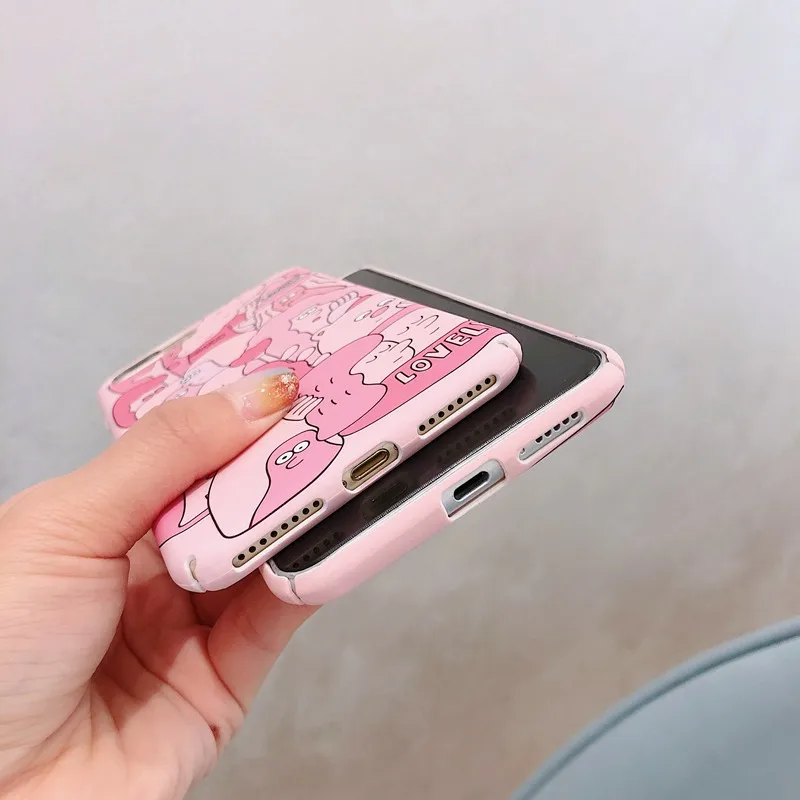 STROLLIFE Lovely Woman Phone Case for iPhone X XS Max XR Abstract Pattern Cover IPhone 8 6s 7 Plus Hard PC Shell Pink Color |