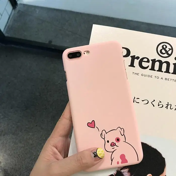 Lovely Animal Pig Phone Cases For iphone 6 6S Plus 7 case Love Heart Ultra Thin Hard PC Shell Cover 8Plus |