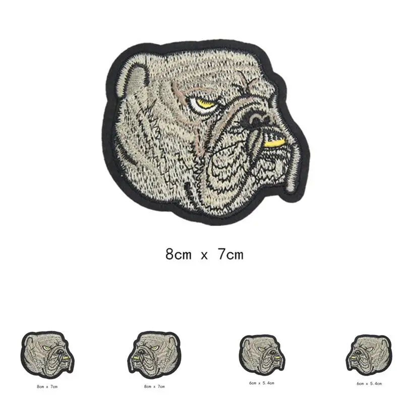 

Sand dog Bulldog Patches Cap Bag Iron On Embroidered Appliques DIY Apparel Accessories Patch T-Shirt Clothing Fabric Badges B206