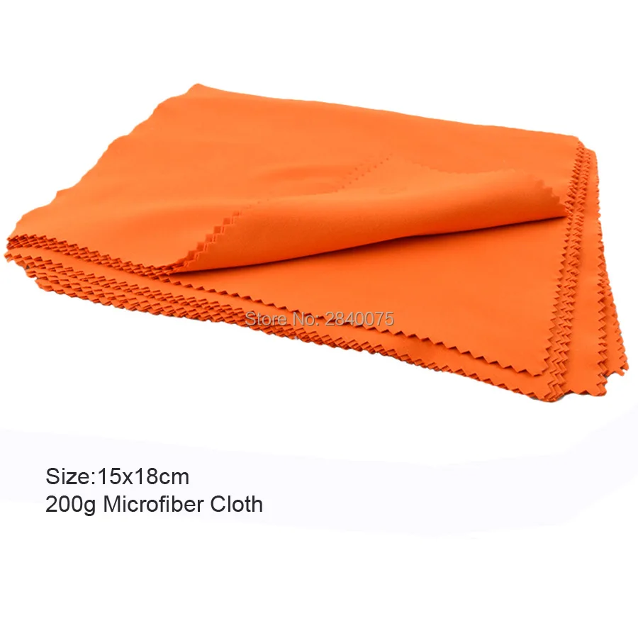 

100pcs 200g 15x18cm Orange Lens Clothes Eyeglasses Cleaning Cloth Microfiber Phone custom glasses cleaning cloth