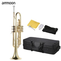 ammoon trumpet bb b flat brass gold painted exquisite durable musical instrument with mouthpiece gloves strap case