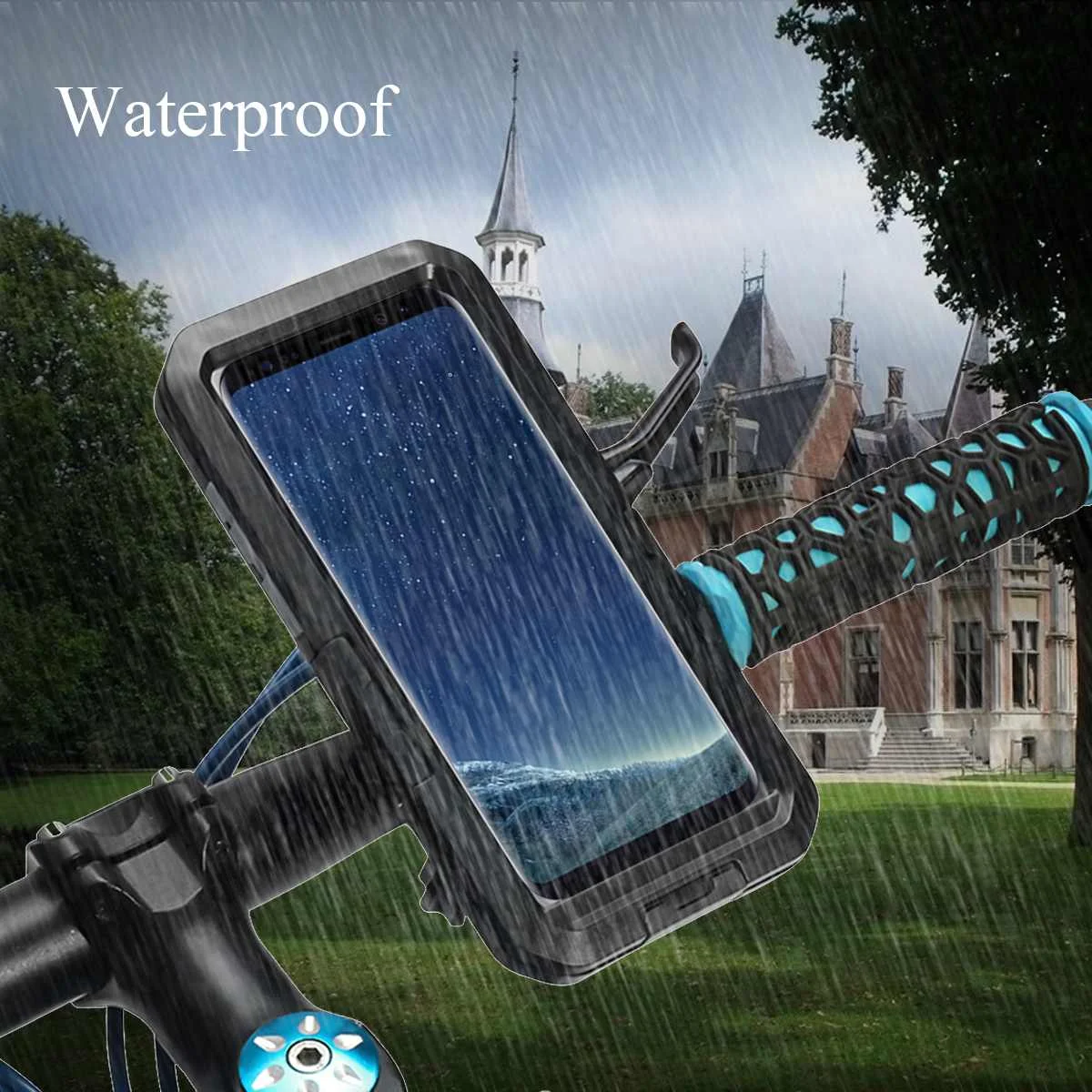 Universal Bicycle Phone Holder Case IPX8 Waterproof Motorcycle Handlebar Clip Stand For Samsung S8/S9 Plus Shell Cover | Спорт и