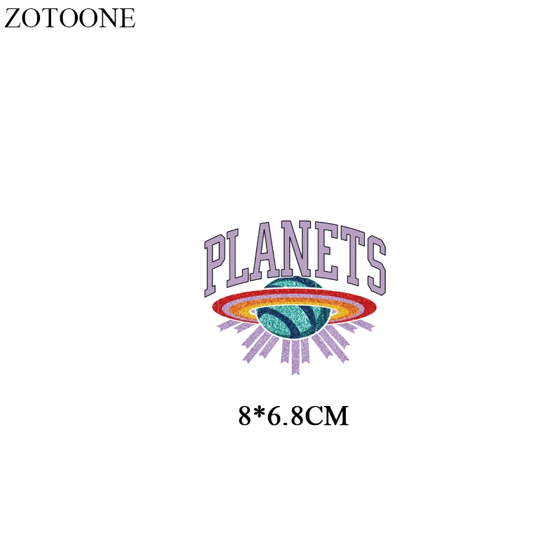 ZOTOONE Iron On Transfer Planets нашивка с НЛО аппликацией пространство тепло винил Передача