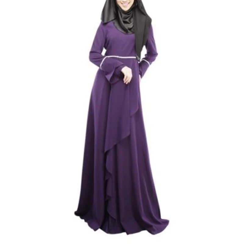 Мусульманское женское платье длинное Турецкий хиджаб с длинными рукавами