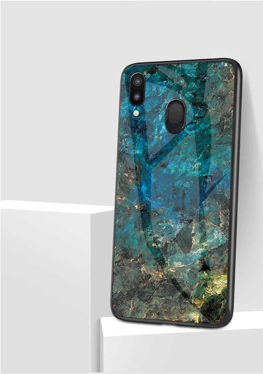 100 шт./лот чехлы из закаленного стекла с мраморным узором для Samsung Galaxy M10 M20 A30 A9 2018 A7