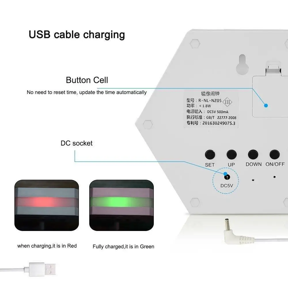 Светодиодный Повтор легкий термометр-излучающий ночник будильник дисплей