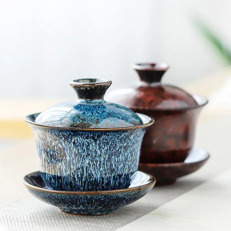 1 шт. Китайский кунг фу Gaiwan набор керамической чайной посуды чайный керамический