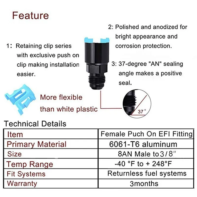 SPEEDWOW алюминиевый 3/8 &quotЖенский к AN8 мужской SAE прямой быстроразъемный нажимной EFI