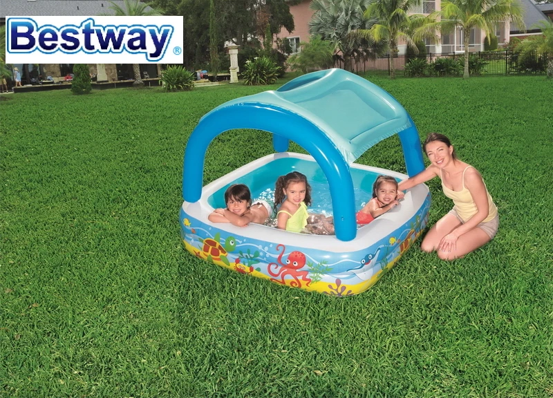 52192 Bestway 1.47 м x 1.22 прямоугольный купол надувной бассейн 58 &quotх 58&quot х 48 &quotнавес