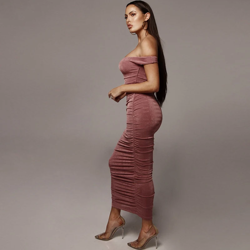 2019 Элегантные Роскошные платья с вырезом лодочкой бархатные макси длинные