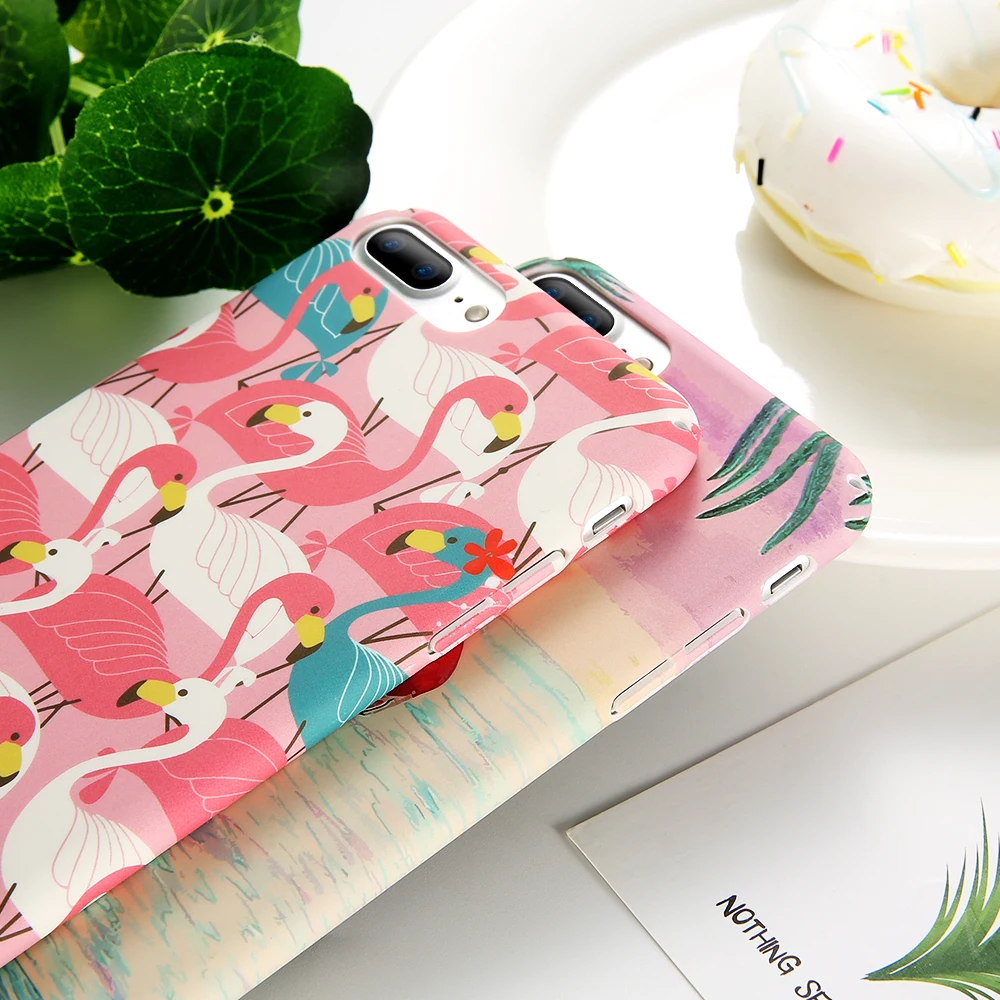 KISSCASE Чехлы фламинго для iPhone X 10 8 7 6 6S Plus чехол милый девчачий Матовый Жесткий 5 5S SE