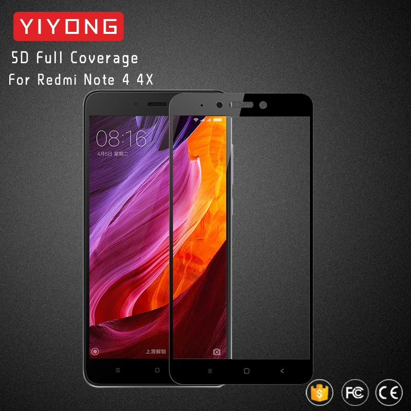 YIYONG 5D полное покрытие стекло Xiaomi Redmi Note 4 глобальная версия Закаленное стекло протектор экрана для Xiaomi Redmi Note 4X Pro стекло