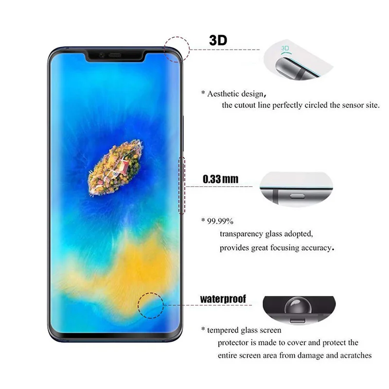 Закаленное стекло для Huawei Mate 20 Pro lite Защитная пленка экрана Mate20 3D полная защита