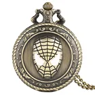 Часы мужские кварцевые в стиле паука, карманные бронзовые, с подвеской, подарок на Рождество, день рождения, для мальчиков и детей