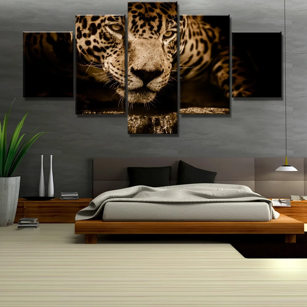 

5 Piece HD Print Large Leopard Animal Cuadros Decoracion Paintings on Canvas Wall Art for Home Decorations Wall Decor Artwork