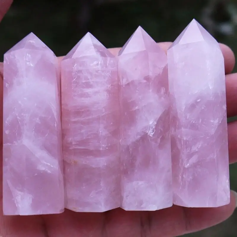 100% Natural Fluorite Crystal Pink 50-60MM Quartz Stone Point Healing Hexagonal Wand Treatment Stones | Дом и сад