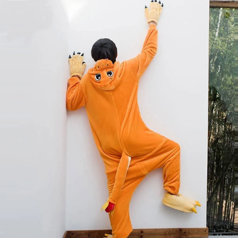 Дропшиппинг Покемон Charizard Onesie Взрослые Женщины Мужчины пижамы с животными из