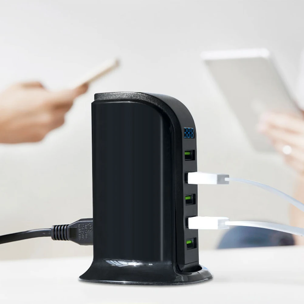 5 портов Мульти Usb зарядное устройство Led дисплей док-станция для зарядки с