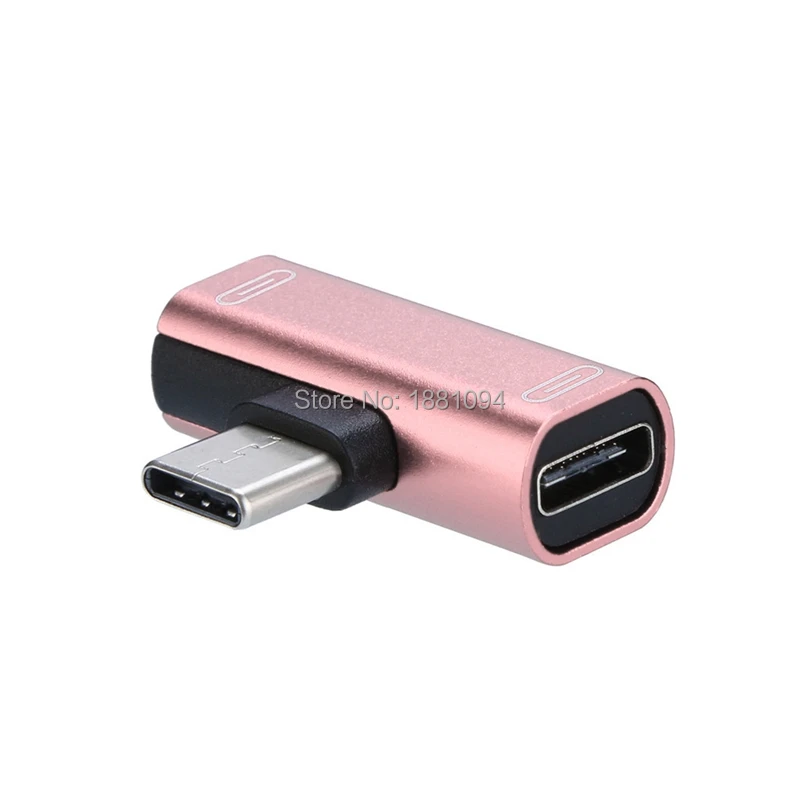 1000 шт./лот USB Type C адаптер зарядного устройства Type-C папа на 2 type-c мама конвертер для