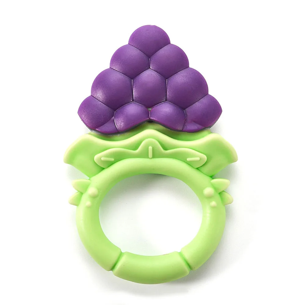 Food Grade Teethers Baby Silicone Training Toothbrush Fruit Shape Safe Toddle Teether Rattle Chew Toy Teething Ring Chewing | Игрушки и