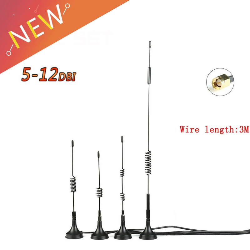 

433MHZ High Gain Sucker Aerial Wifi Antenna With 3 meters Extension Cable 5DBI 7DBI 12DBI SMA Male Connector