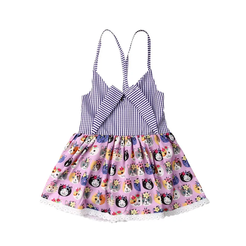 Одежда для детей малышей девочек милое платье с анималистическим принтом - Фото №1