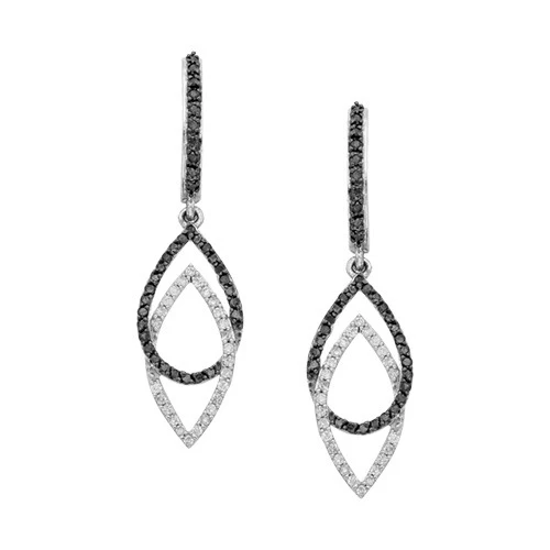 5/8 ct. Апрель Birthstone Подвесные серьги с бриллиантами в 10 k белое золото|Серьги| |