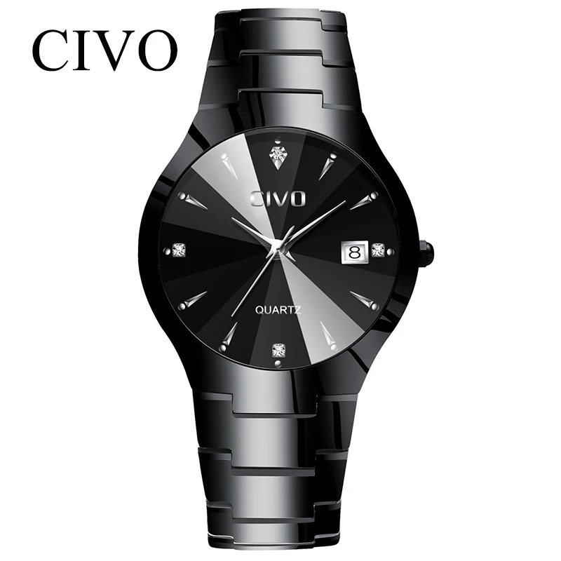 CIVO 2019 мужские часы Топ бренд роскошные парные кварцевые из нержавеющей стали