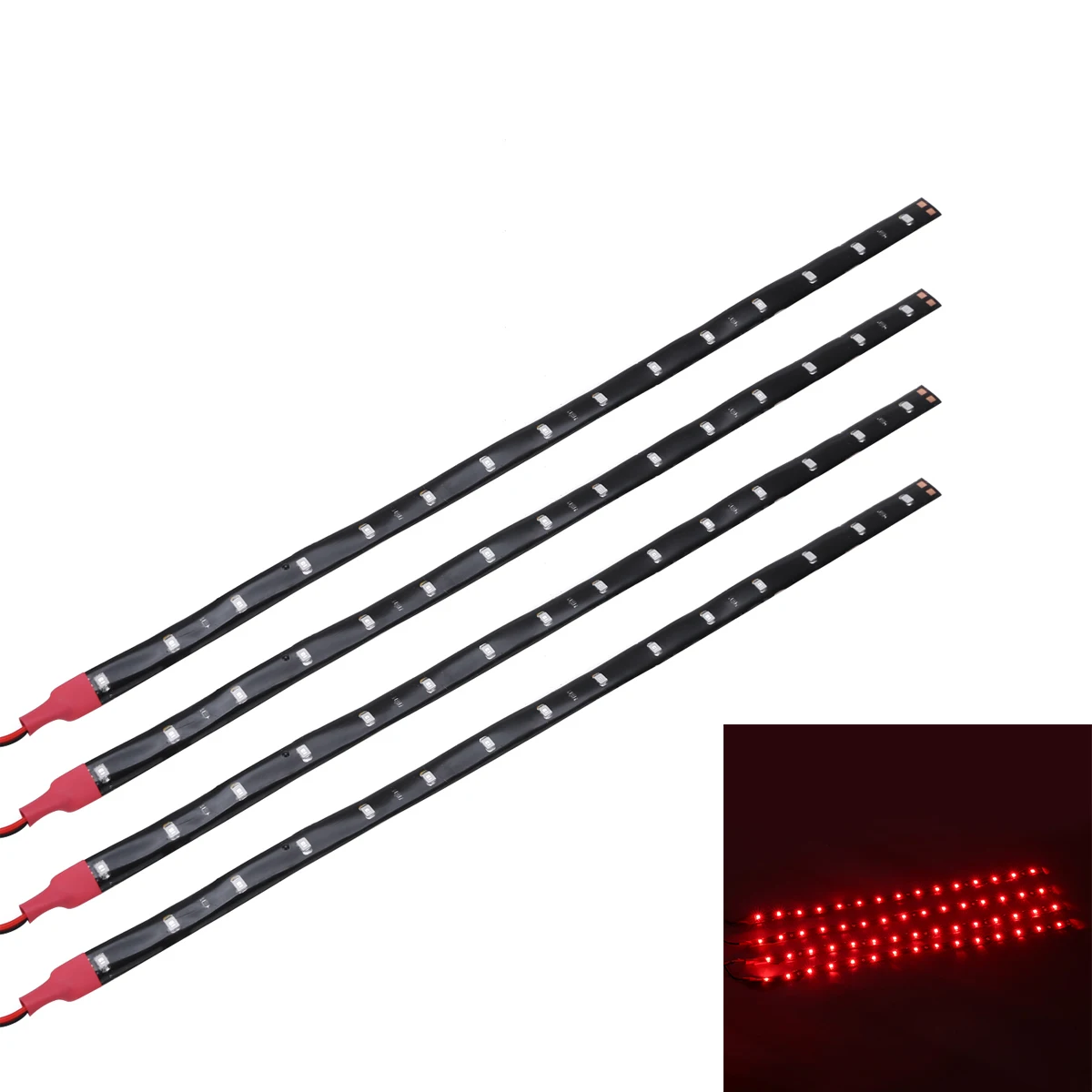 4 шт./компл. 30 см 15LED 3528 12В красная светодиодная лента водонепроницаемый