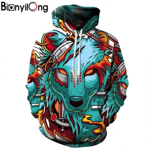 Толстовка Мужскаяженская с капюшоном, Модная тонкая худи с 3D креативным принтом демона, волка, индивидуальный пуловер с капюшоном, осень 2019