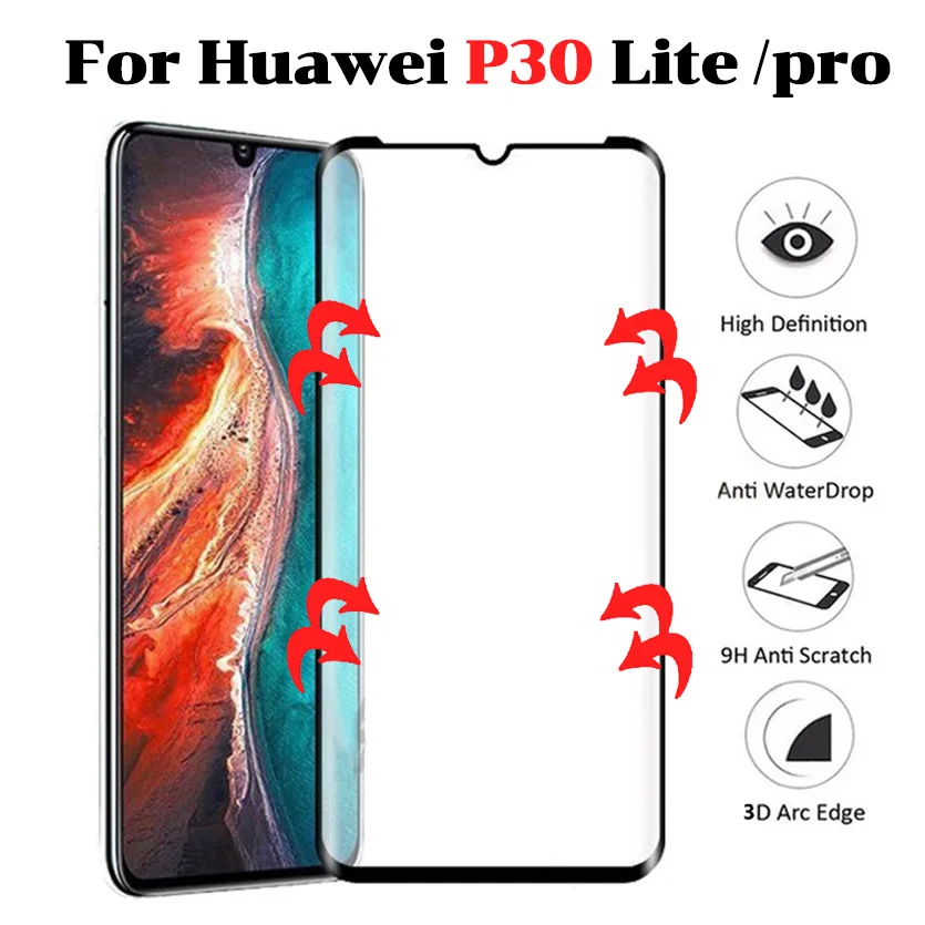 3D полное покрытие закаленное стекло для huawei p30 pro Lite Защита экрана для huawei huawey p 30 Pro lite защитная пленка 9h